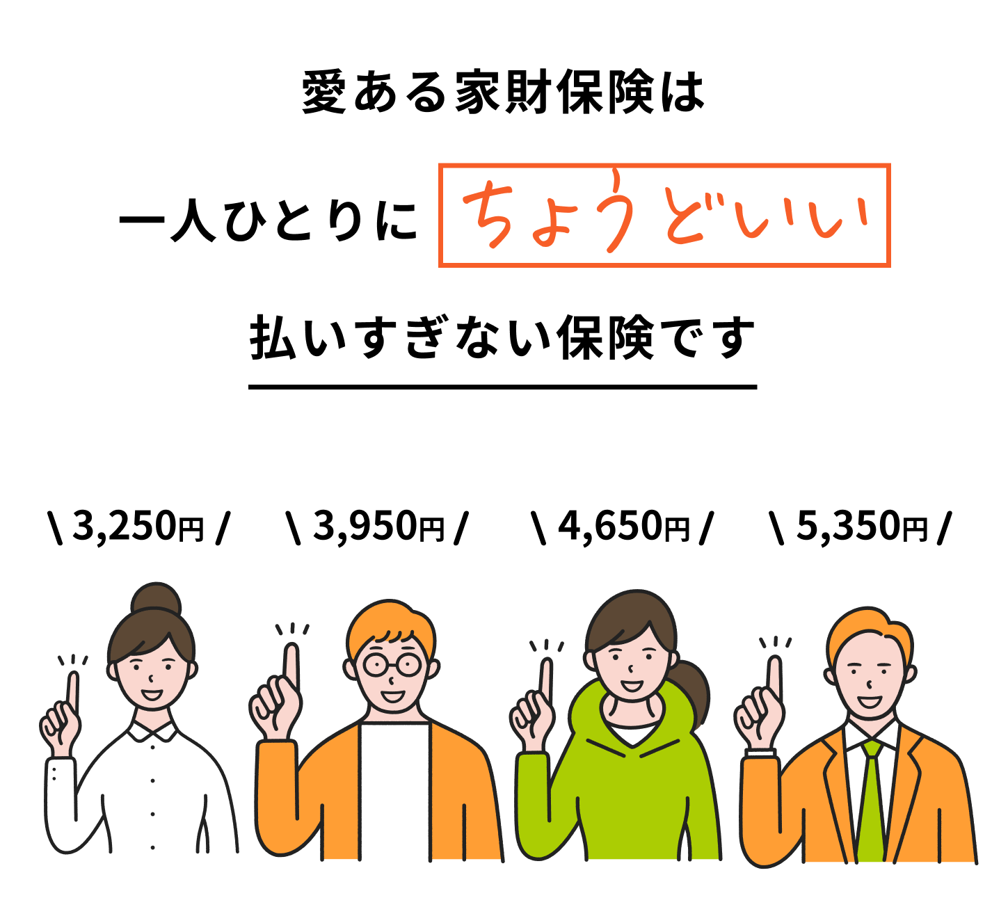 愛ある家財保険は一人ひとりにちょうどいい払いすぎない保険です